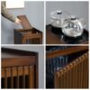 Tea cabinet, tea table, tea side cabinet, living room side table, small tea table with wheels, tea tray, tea set, fully automatic