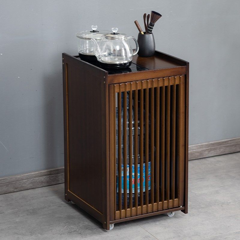 Tea cabinet, tea table, tea side cabinet, living room side table, small tea table with wheels, tea tray, tea set, fully automatic