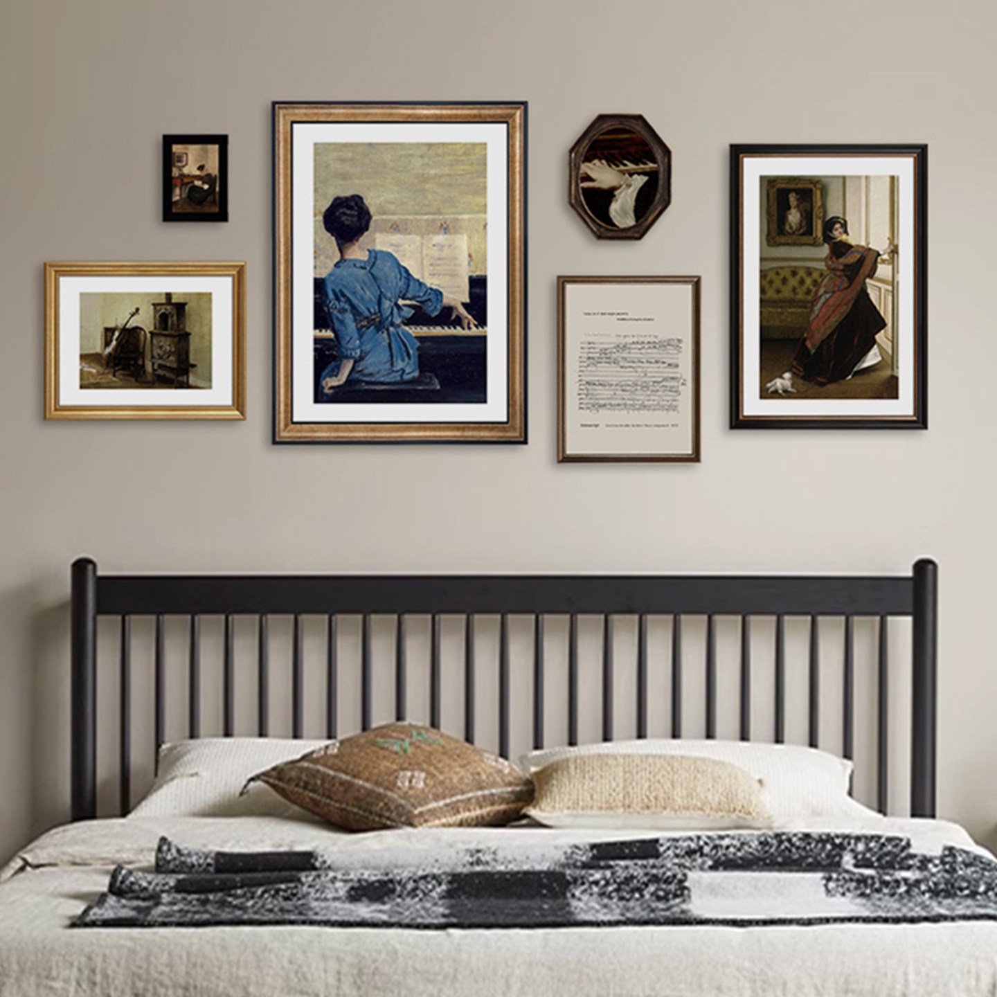 美式复古客厅装饰画人物风景组合墙上挂画卧室书房沙发背景墙壁画,淘宝优惠券,粉丝福利购,淘宝优惠卷