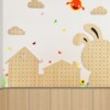 Kindergarten hole board custom-shaped environmental creation stairwell corridor aisle wooden simple decorative wall shelf
