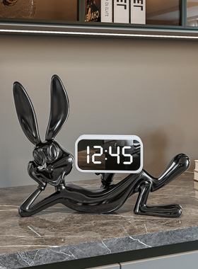 入户玄关兔子摆件时钟电视柜酒柜家居装饰品音响轻奢客厅礼品