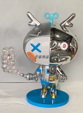 售楼处玻璃钢树脂电镀卡通公仔美陈迎宾动人Q物户外雕塑摆件定制