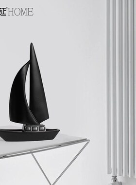 创意简约黑白艺术帆船摆件家居客厅酒柜电视柜摆设办公室软装饰品
