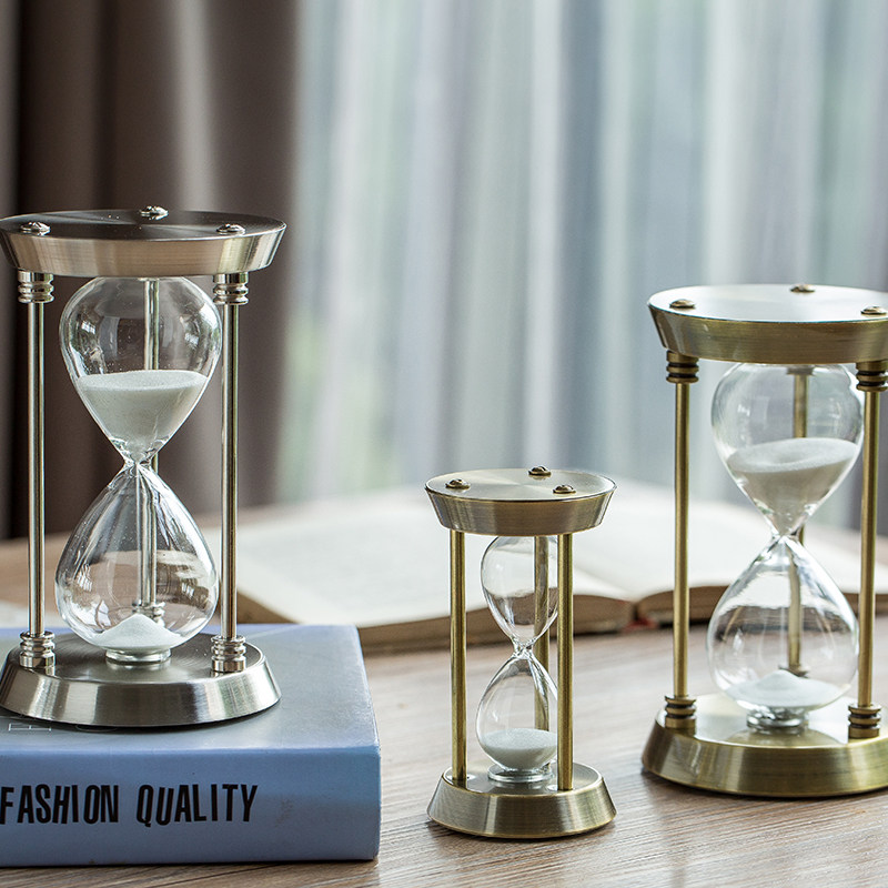 时间沙漏计时器创意金属书房客厅办公室桌面摆件家居饰品生日礼物,淘宝优惠券,粉丝福利购,淘宝优惠卷
