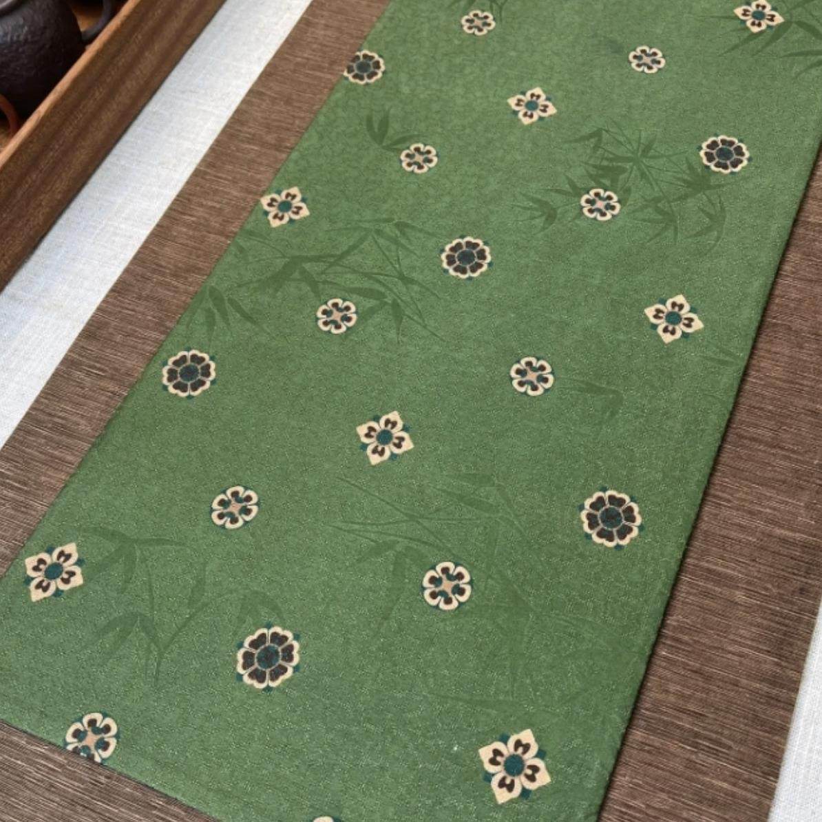 【红绿宝相】50×24布垫国潮香云纱双面手工茶垫复古长款桌布茶席,淘宝优惠券,粉丝福利购,淘宝优惠卷