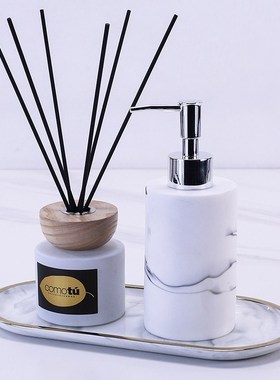 卫生间香薰摆件托盘洗手液瓶高级感D酒店样板间厕所饰品洗手台软