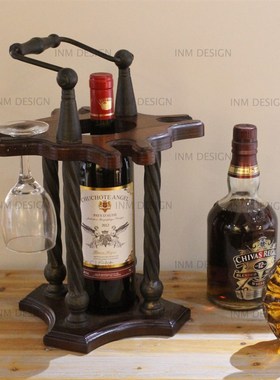 复古红酒杯架吊杯架餐厅红酒架创意美式欧式N铁艺客厅饰品酒柜摆