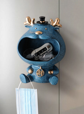 壁挂钥匙口罩收纳摆件招财猫进门口入户玄关O装饰品创意免打孔挂