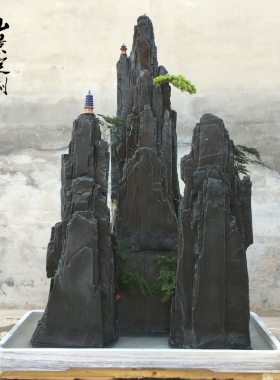 假山流水摆件假山石盆景天然真石头别墅庭院鱼池造景景观石青石