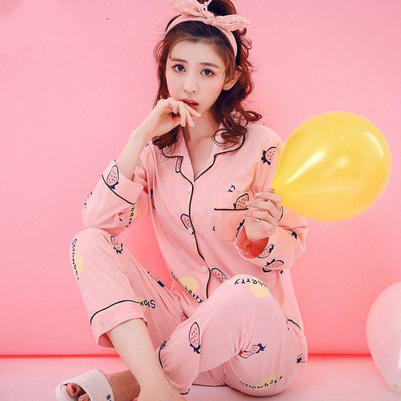 高档100%纯棉睡衣女春秋夏季长袖开衫甜美休闲宽松家居服妈妈套装,淘宝优惠券,粉丝福利购,淘宝优惠卷