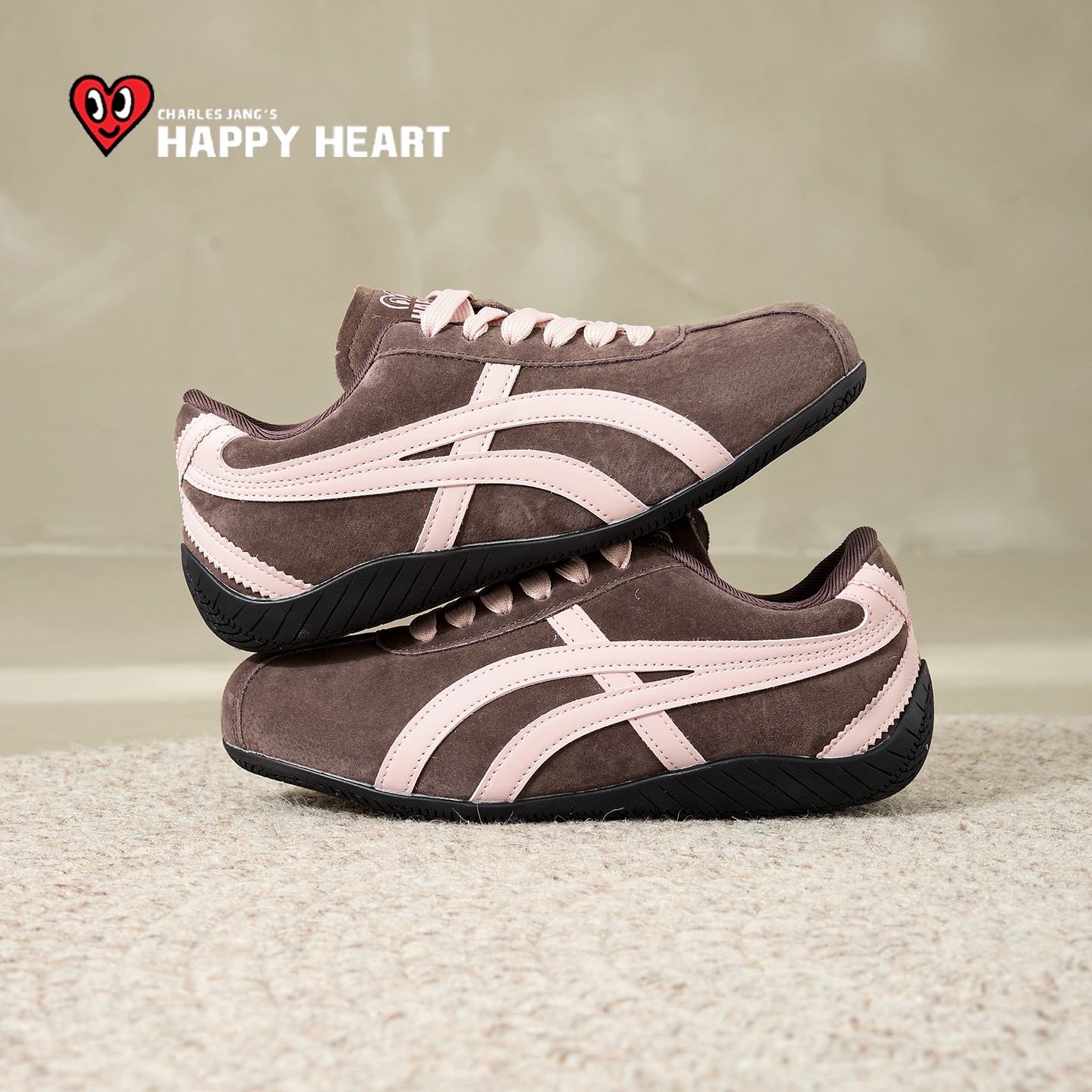 查尔斯桃心德训鞋女2026新款春冬赛车运动鞋女鞋阿甘鞋子软底棕色,淘宝优惠券,粉丝福利购,淘宝优惠卷