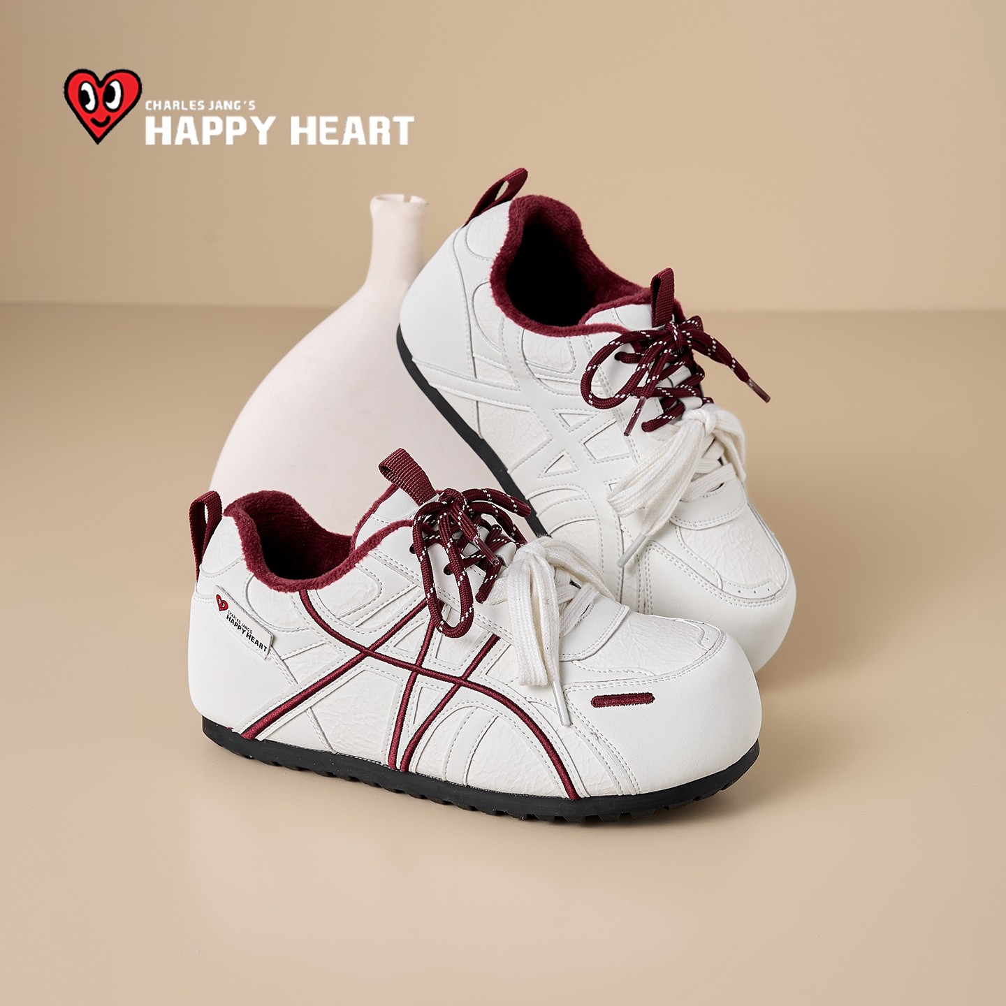 查尔斯桃心德训鞋女款2025冬季新款厚底小白鞋子板鞋百搭运动女鞋,淘宝优惠券,粉丝福利购,淘宝优惠卷