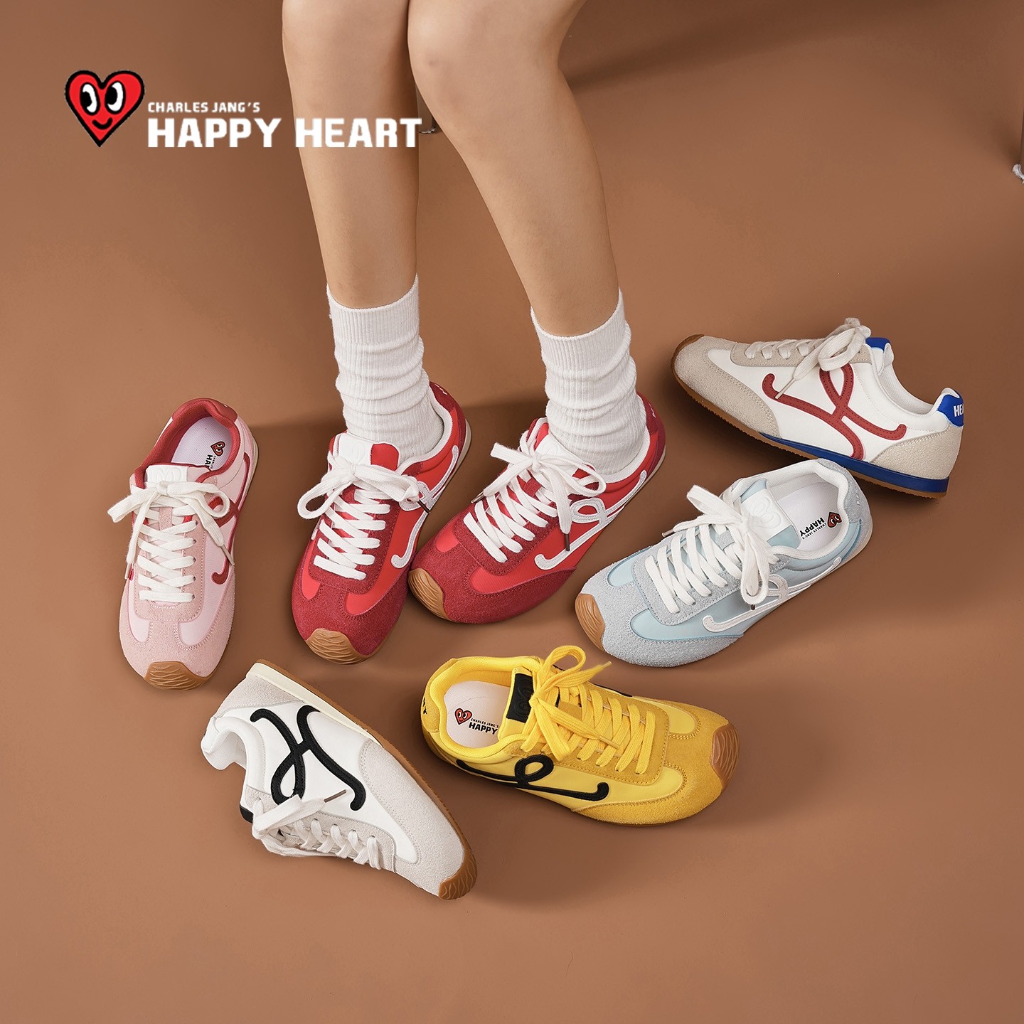 查尔斯桃心德训鞋女2026新款春软底阿甘复古女鞋休闲鞋粉色运动鞋,淘宝优惠券,粉丝福利购,淘宝优惠卷
