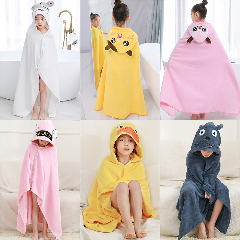 儿童浴巾斗篷浴袍带帽比纯棉吸水速干不掉毛女可穿男宝宝洗澡毛巾,淘宝优惠券,粉丝福利购,淘宝优惠卷