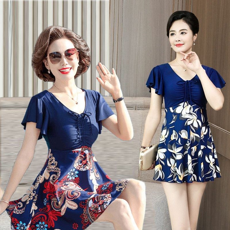 温泉沙滩泳装女士连体式妈妈泳衣女款E中老年大码保守显瘦2025新,淘宝优惠券,粉丝福利购,淘宝优惠卷