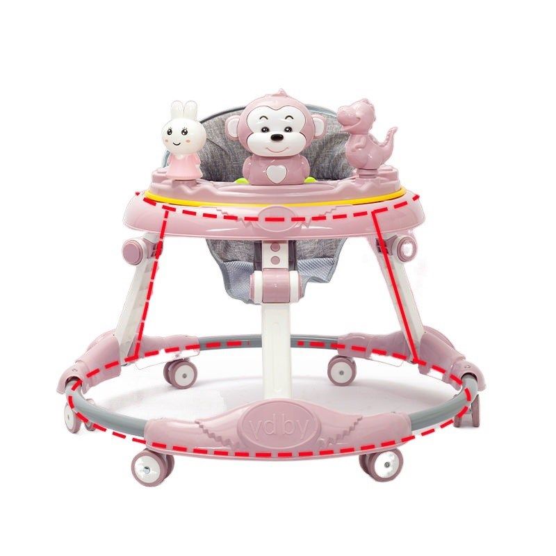 婴儿学步车可折叠防o型腿防侧翻6-7-18个月可坐防摔可调节助步车,淘宝优惠券,粉丝福利购,淘宝优惠卷