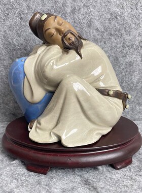 诗人李白创意举杯太白文人墨客人物陶瓷小书房书桌面公仔装饰