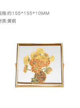 朱炳仁铜燃烧的向日葵桌屏桌面装饰精致书桌床头柜摆台相框装饰画