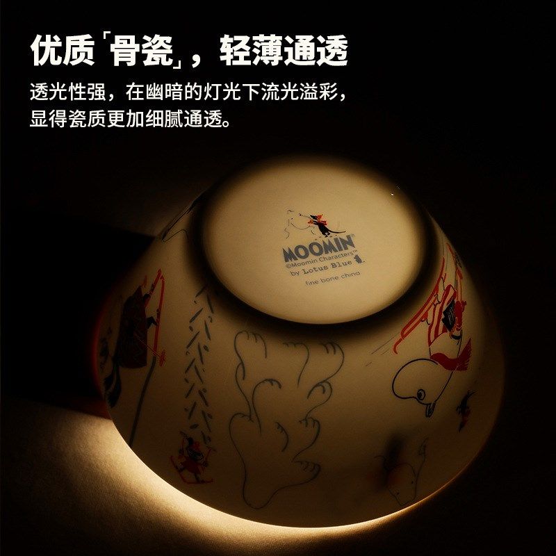 oo姆明餐具骨瓷碗盘装家用儿童小饭碗碗具深盘陶瓷卡通盘子,淘宝优惠券,粉丝福利购,淘宝优惠卷