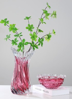 现代轻奢紫色果盘花瓶套装客厅餐桌大宅样板间玄关装饰品摆件