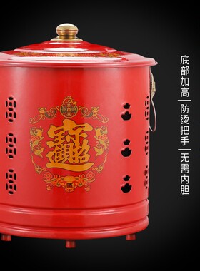 不锈钢元宝炉焚烧桶焚化炉家用室内烧经桶烧纸桶聚宝盆搪瓷化宝桶
