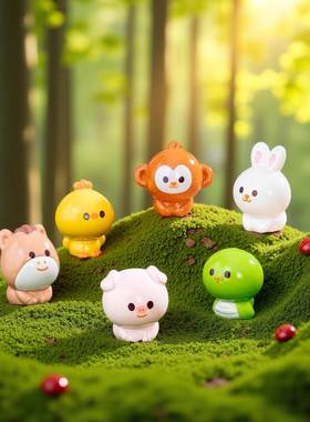 创意可爱十二生肖蛇兔猴猪龙马虎羊萌粒公仔装饰品车载桌面小摆件