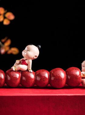 多子多福石榴摆件中式新婚礼物送新人早生贵子福娃婚房装饰吉祥物