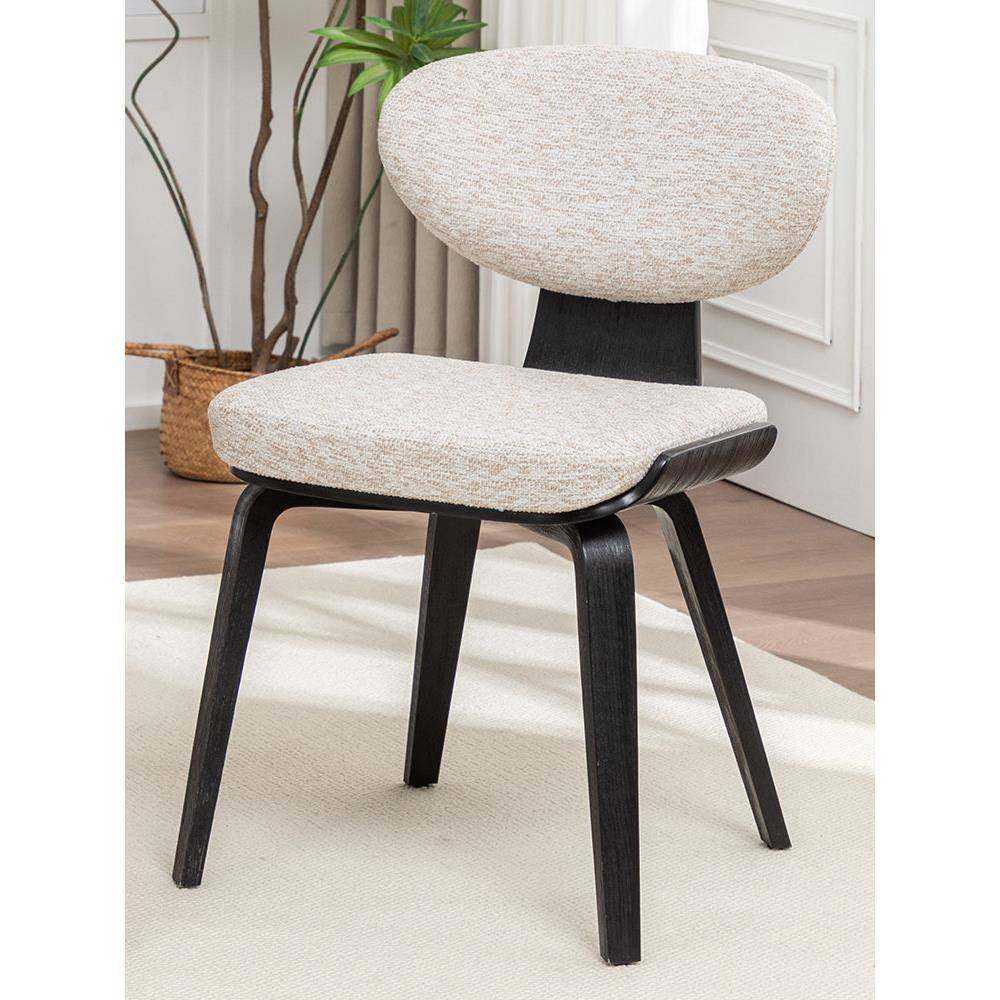 轻奢中古极简风实木餐椅家用意式小户型单人休闲沙发椅餐桌椅子,淘宝优惠券,粉丝福利购,淘宝优惠卷