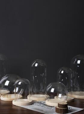 永生花玻璃罩展示盒创意防尘罩摆件DIY软木塞玻璃罩3D石膏手模