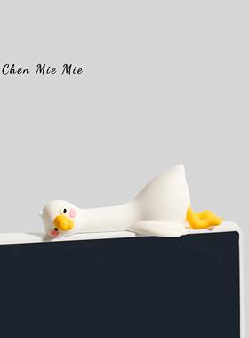 「电脑屏幕装饰摆件」可爱小鸭长颈鹿车载车机屏幕治愈系办公室女