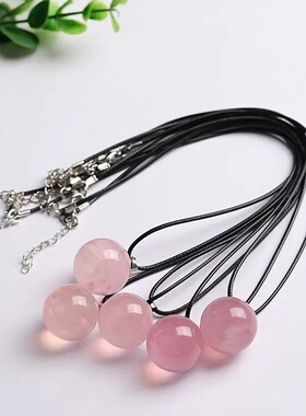 稀缺质感天然粉晶吊坠粉