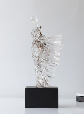 稀缺质感中古诧寂风树脂人物摆件客厅书房玄关酒柜家居雕塑装饰