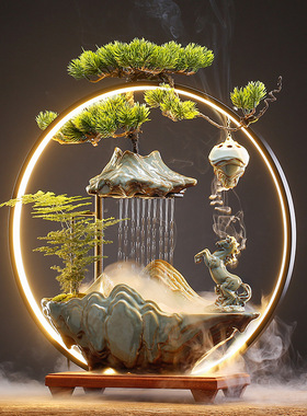 稀缺质感招财流水摆件家居创意喷泉客厅办公室桌面玄关乔迁新居