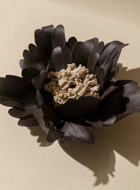 稀缺质感景德镇非遗手捏陶瓷花瓣线香插粗陶扩香香薰家居摆件闺蜜