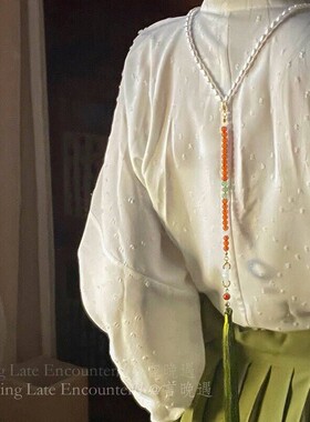 古风汉服超长流苏软璎珞复古明制项链项圈莲花璎珞马面裙配饰