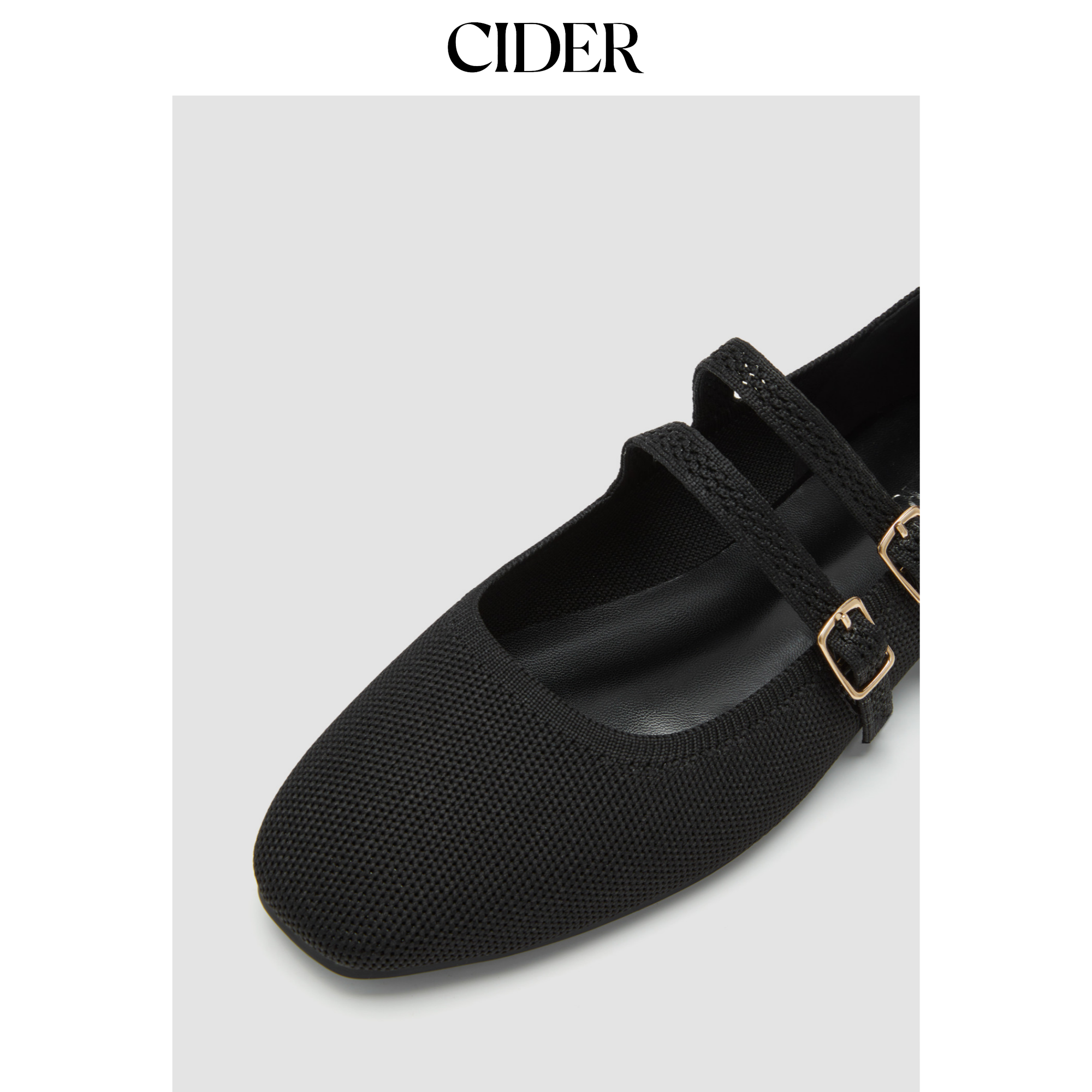 CIDER 秋冬新品女装双带针织玛丽珍平底鞋 114097865,淘宝优惠券,粉丝福利购,淘宝优惠卷