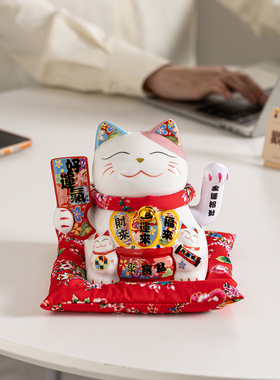 招财猫摆件摇手陶瓷手办桌面装饰创意个性招手发财猫情感纪念礼品