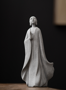 创意简约扫地僧小和尚茶宠茶玩摆件禅意小沙弥无相佛鱼缸造景装饰