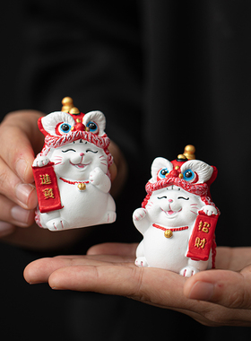 新中式招财猫摆件搬家开业礼物客厅电视机柜玄关装饰乔迁新居礼品