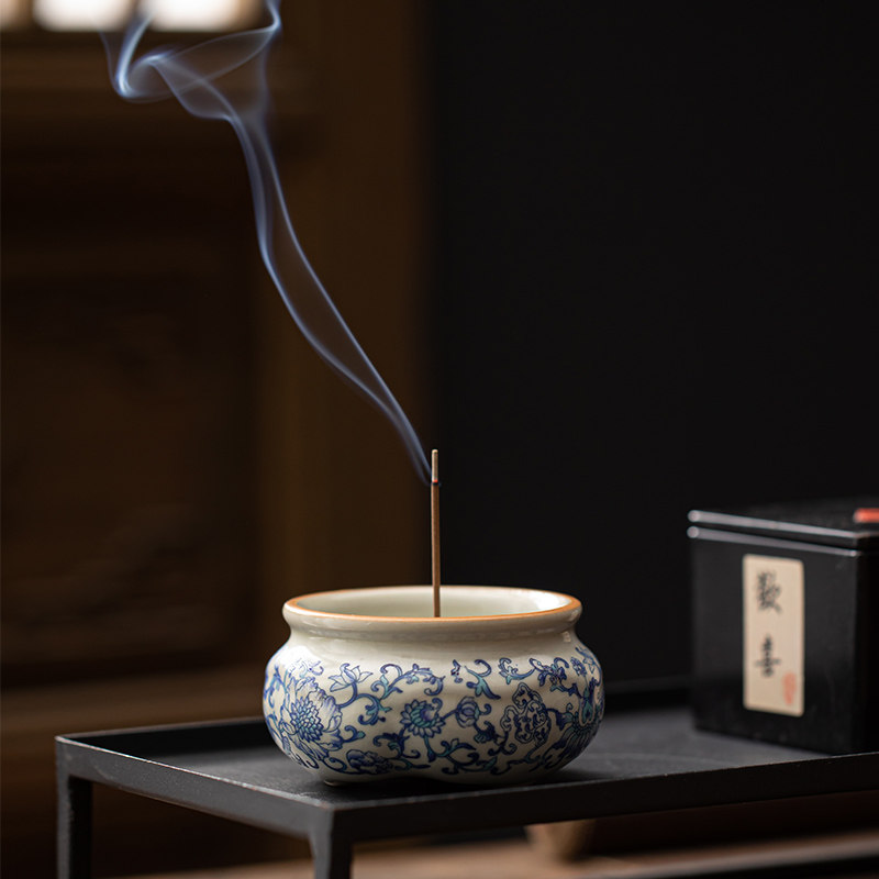 米黄汝窑可当香炉香托线香插香座檀香炉香熏炉家用室内茶具配件,淘宝优惠券,粉丝福利购,淘宝优惠卷