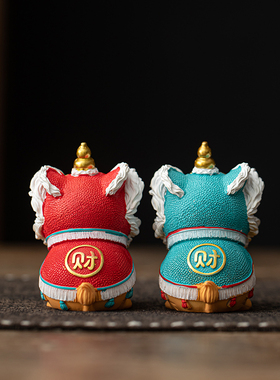 工艺品醒狮生日礼物创意摆件国潮佛山舞狮高级感小众桌面茶桌装饰