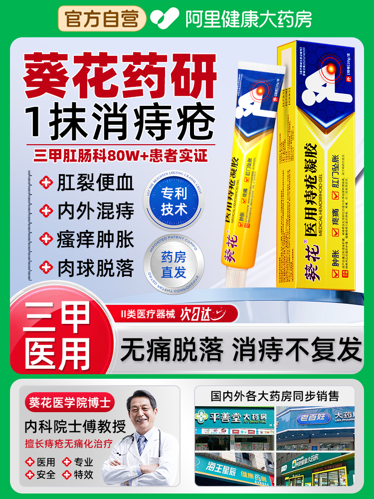 葵花痔疮膏消肉球女性医用卡波姆敷料内外痔混合专用排行榜第一名 - 图0