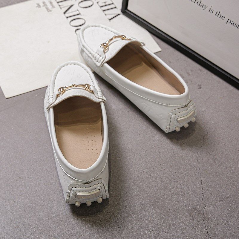 白色豆豆鞋女春秋2024新款瓢鞋百搭软底休闲一脚蹬平底Z浅口单鞋,淘宝优惠券,粉丝福利购,淘宝优惠卷