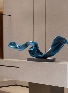 抽象酒店玄关雕塑摆件现代u简约样板房间售楼处大堂软装艺术装饰