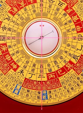 三寸源集福堂罗盘高精度专业黄铜面3寸10层大字体三元罗盘罗经仪