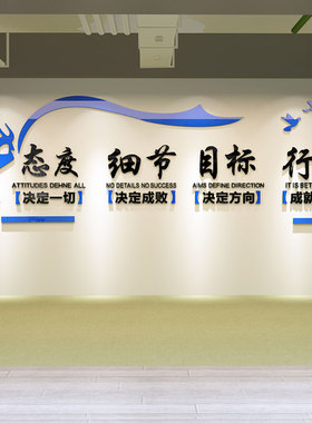 激励墙贴励志文字公司企业办公室文化装饰立体亚克力团队标语墙贴