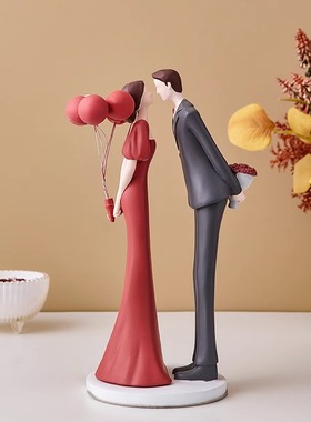 轻奢小众级情侣摆件新婚结婚礼物送新人闺蜜档实用婚房装饰品