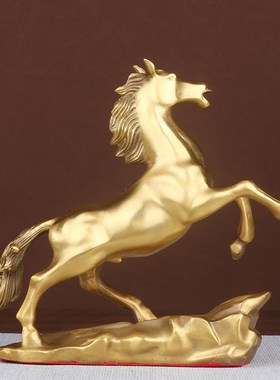 铜马摆件风水招财马到成功纯铜家居客厅办公室装饰工艺品大号唐马