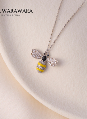 小蜜蜂吊坠项链女轻奢小众设计感