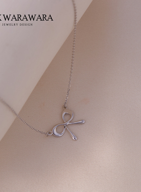 蝴蝶结项链女可爱少女吊坠锁骨链